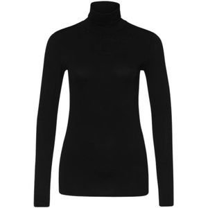 Marc Cain Essentials Longsleeve zwart (Maat: 38) - Effen - Halslijn: Col,