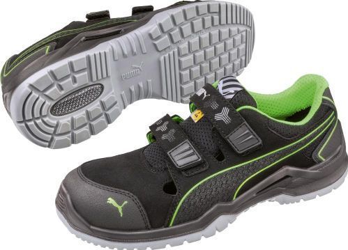 Puma Neodyme Werkschoen - Zwart/Groen - Microvezel - S1P ESD Gecertificeerd