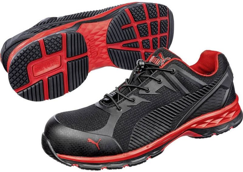 Puma - Fuse Motion - Werkschoen - Zwart/Rood - S1P ESD Gecertificeerd
