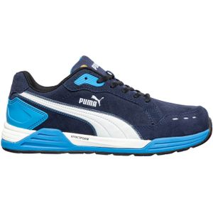 PUMA Safety AIRTWIST Low werkschoen, veiligheidsschoen, S3 ESD HRO SRC, glasvezel kap, penetratiebescherming, antislip, hittebestendig, metaalvrij, voor heren, blauw, 43 EU