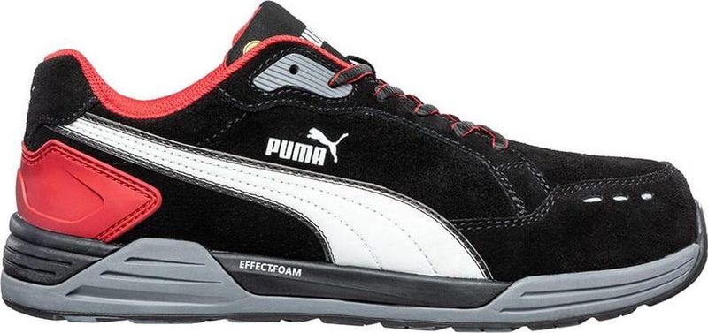 Puma - Airtwist - Werkschoenen - Black Red - Suede Leer - S3 SRC HRO ESD
