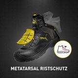 Puma - Borneo S3 Veiligheidsschoenen - Halfhoog - Zwart - Rubber - Hittebestendig