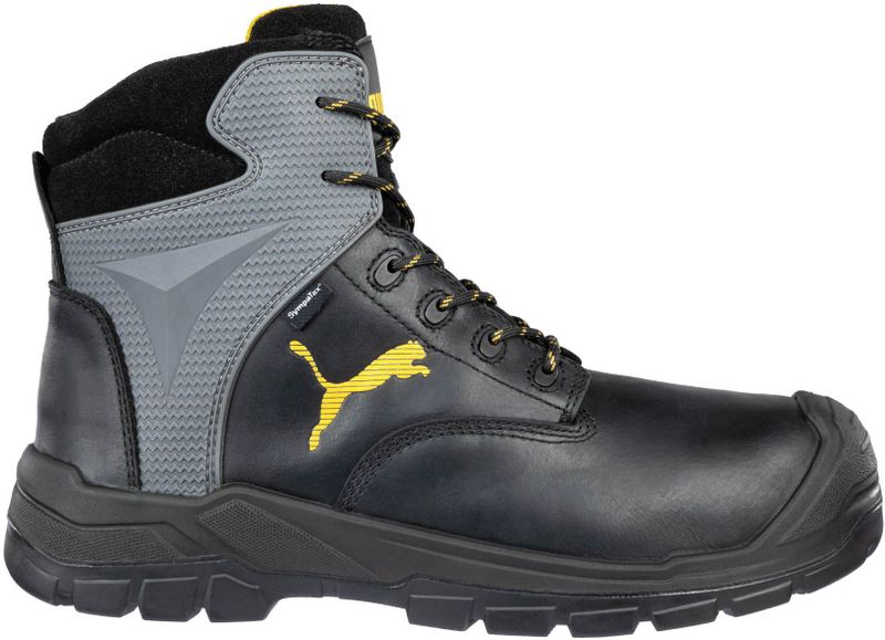 Puma - Borneo S3 Veiligheidsschoenen - Halfhoog - Zwart - Rubber - Hittebestendig