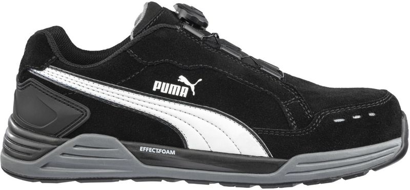 Puma - Airtwist Disc Low - Werkschoen - Zwart - Suède - Veiligheidsschoen