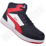 Puma - Frontcourt - Werkschoen - Zwart/Wit/Rood - Ademend - Veiligheidsklasse S3L