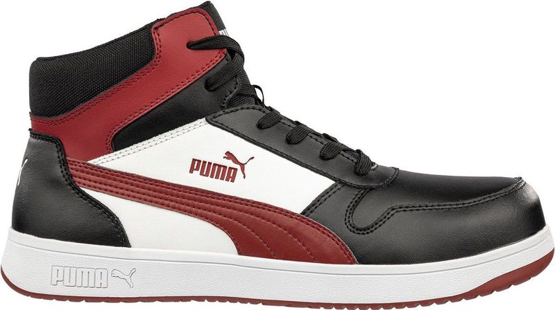 Puma - Frontcourt - Werkschoen - Zwart/Wit/Rood - Ademend - Veiligheidsklasse S3L