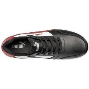 Puma - Frontcourt - Werkschoenen - Zwart/Wit/Rood - Textiel