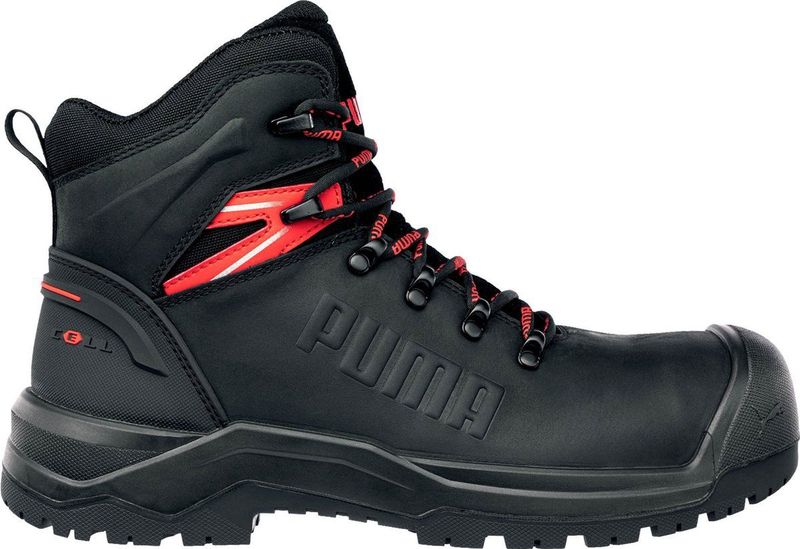 Puma - Iron HD BLK Mid S3S FO LG SR - Werkschoen - Zwart - Leer