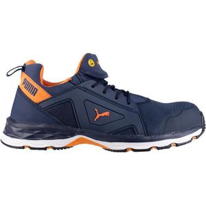 Puma - Chase Low S1PS ESD FO HRO SR Werkschoen - Blauw/Oranje - Impulse Foam®