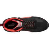 Puma - Madrid Mid S1PL - Werkschoenen - Zwart/Rood - Materiaal: Kevlar
