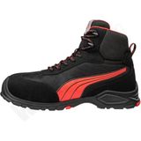 Puma - Madrid Mid S1PL - Werkschoenen - Zwart/Rood - Materiaal: Kevlar