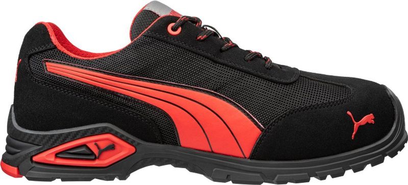 Puma - Madrid Low S1PL FO SR Werkschoen - Zwart - Suède - Ademend