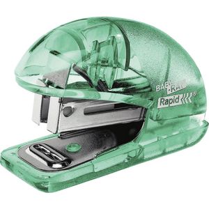 Rapid Mini Nietmachine met Bovenlaadmechanisme - Niet tot 10 Vellen - met Geïntegreerde Ontnieter - Nietjes Meegeleverd - Groen