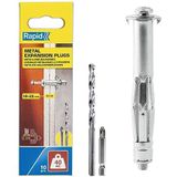 Rapid Hollewandplug voor dubbele Gipsplaten (18-32mm), Draaggewicht 40 kg, 10 stuks Metalen Hollewandpluggen met Schroef, Set met Boor en PH2-Schroefbit