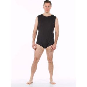 Body met drukknoopsluiting - Mouwloos - 4Care - Antraciet - XS