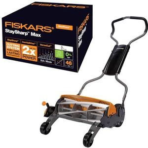 Fiskars Kooimaaier, grasmaaier, maaibreedte: 46 cm, StarSharp Max, zwart/oranje/zilver, 1000591