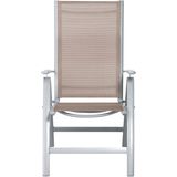 MERXX Garten-Essgruppe "Amalfi", (9 tlg.), 8 Hochlehner, Tisch ausziehbar 100x180-240 cm, Alu/Textil