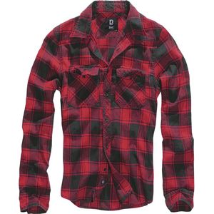 Brandit Check Shirt Rood Zwart Overhemd Heren