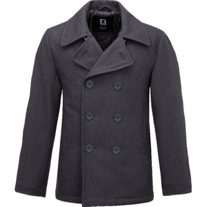 Brandit Heren winter jas Caban fleece jas zwart, Antraciet