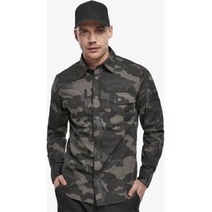 Brandit - SlimFit - Overhemd - Dark Camo - Heren - Lange Mouwen