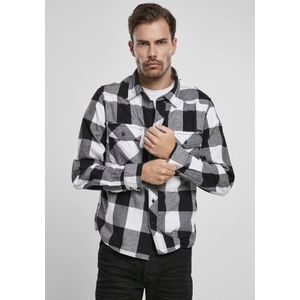 Brandit Check Shirt White Black Flanel Overhemd Heren