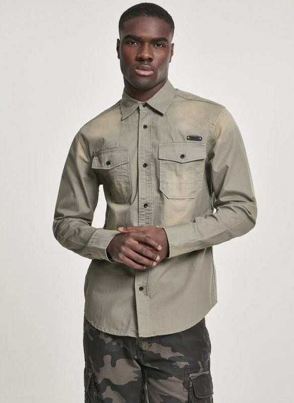 Brandit - Hardee - Denim Shirt - Olijfgroen/Grijs - Heren