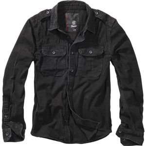 BRANDIT - Vintage Long Sleeve Shirt - Blauw - Katoen