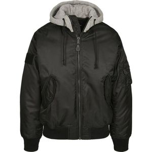 Urban Classics Bomber jacket- Hooded MA1 Groen/Grijs
