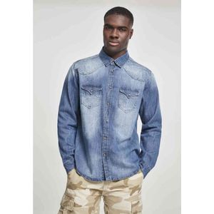 Overhemd - Denim - Riley - Lange Mouw - Normale Pasvorm