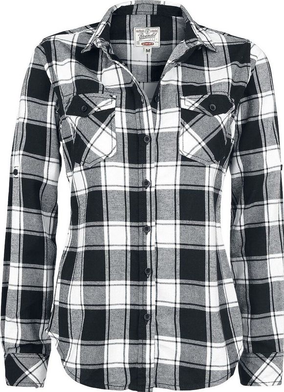 Brandit Flanellen Overhemd voor Meisjes - Zwart/Wit