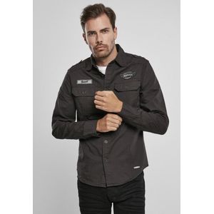 Brandit - Luis - Herenoverhemd - Zwart - 100% Katoen - Lange Mouwen