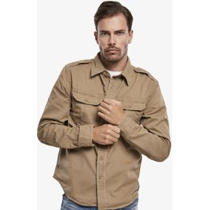 Brandit Vintage Shirt Longsleeve Camel Overhemd Heren