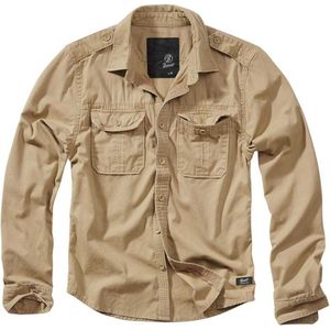 Brandit Vintage Shirt Longsleeve Camel Overhemd Heren