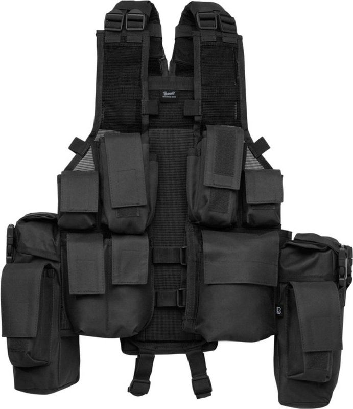 Brandit - Tactisch Vest - Gewatteerd - Met MOLLE-systeem - Zwart