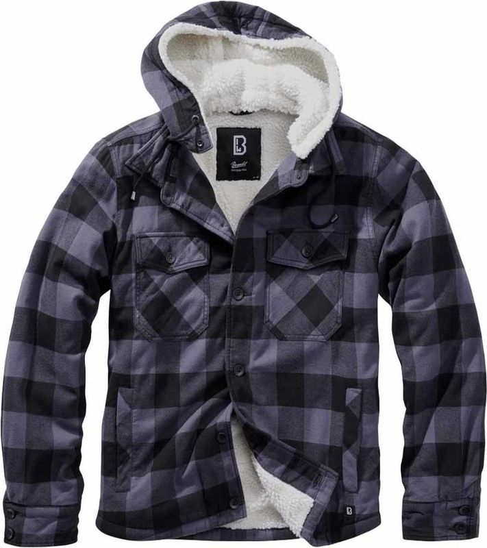 Brandit Lumberjacket Hooded Zwart-Grijs Vest Heren