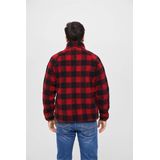 Brandit heren teddyfleece jack, rood-zwart, 5XL