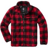 Brandit heren teddyfleece jack, rood-zwart, 5XL