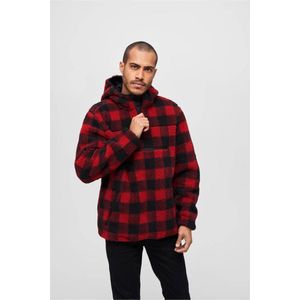 Brandit - Teddyfleece Worker Pullover Jas - Rood/Zwart