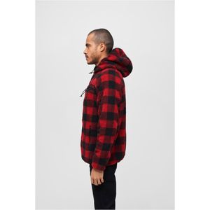 Brandit Teddyfleece Worker Rood-Zwart jacket Heren