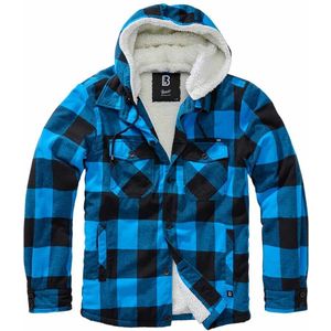 Brandit - Lumberjacket Hooded - Vest - Zwart-Blauw - Katoen-Polyester