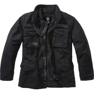 Brandit - Parka - Zwart - Katoen - Unisex - Klassieke M65-stijl