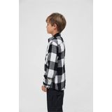 Brandit - Overhemd - Grijs Gemêleerd/Zwart/Wit - Katoen - Borstzak, Knoopsluiting, Geruit, Kentkraag