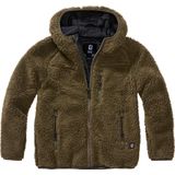 Brandit - Kids Teddyfleecejas - Olijf - Fleece - Ruime Capuchon