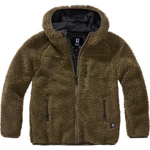 Brandit - Kids Teddyfleecejas - Olijf - Fleece - Ruime Capuchon