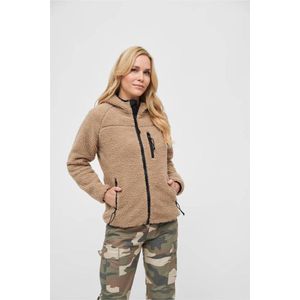 Brandit Dames teddyfleece jas hood, pluche wollen capuchon, voor dames, goud, Goud