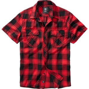 Brandit - Checkshirt Halfsleeve Overhemd - Rood Zwart