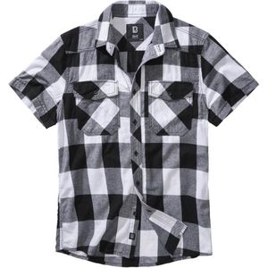 Brandit - Checkshirt Halfsleeve Overhemd - Wit Zwart