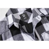 Brandit - Checkshirt Halfsleeve Overhemd - Wit Zwart