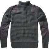 Brandit - Alpin - Gebreide Trui - Antraciet - Hoge Kraag met Knoopsluiting