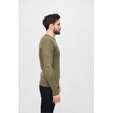Brandit - Armee Pullover - Sweater - Olive - Ronde Hals, 3/4 Ritssluiting